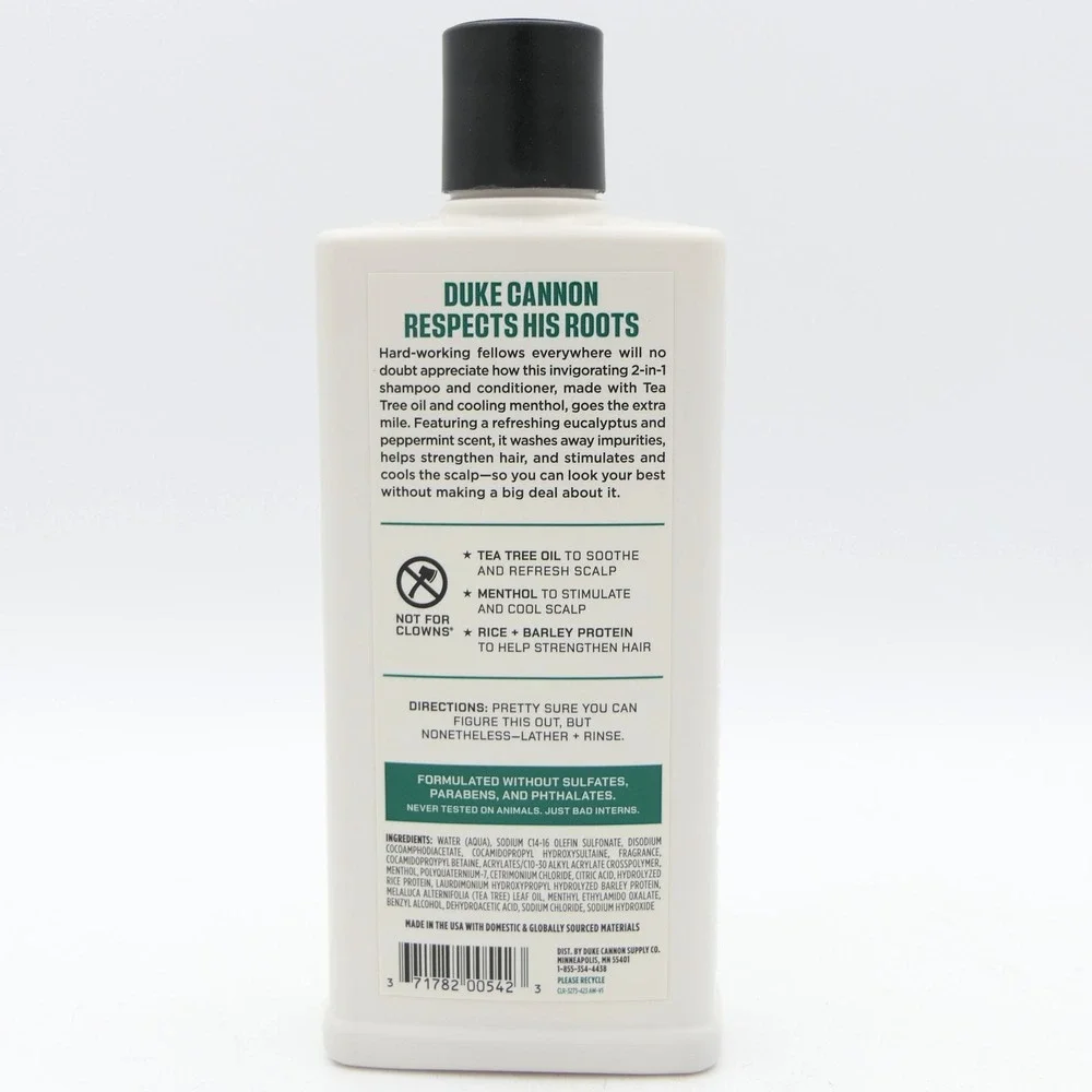 Duke Cannon Tea Tree Shampoo + Conditioner 2 Pack For Men 14oz Ea All Hair Types